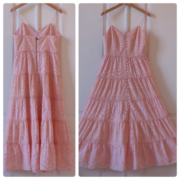 ALICE + OLIVIA Shanti Button-Front Tiered Midi Dress - Picture 10 of 15